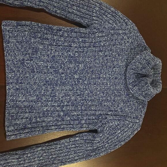 Vintage Jamie Scott Women's Turtleneck Sweater Blue Long Sleeve Size M Waffle - Picture 10 of 10